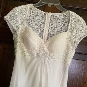Aidan Mattox White Lace Gown